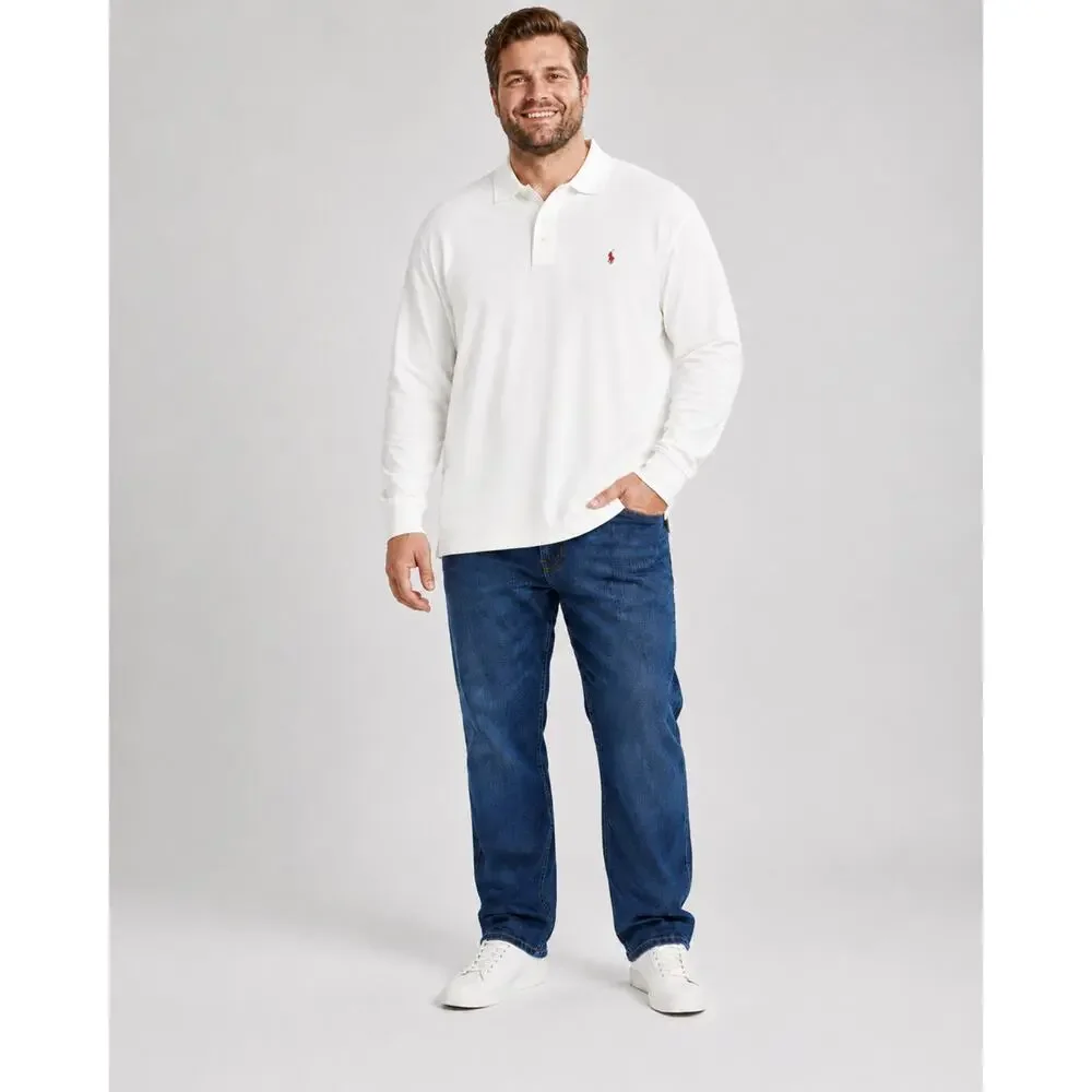 POLO RALPH LAUREN Long Sleeve Polo Shirt Size XLT NEW White $170